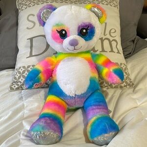 BUILD A BEAR WORKSHOP | Rainbow| 16” |Panda Bear |Metallic|Colorful Teddy